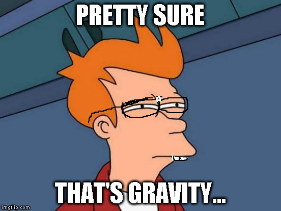 Futurama Fry Meme | PRETTY SURE THAT'S GRAVITY... | image tagged in memes,futurama fry | made w/ Imgflip meme maker