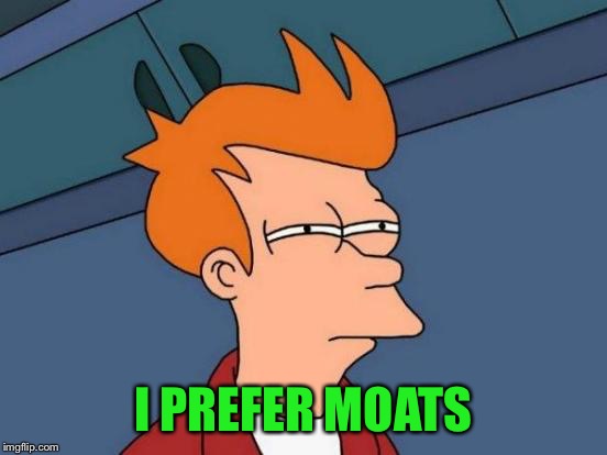 Futurama Fry Meme | I PREFER MOATS | image tagged in memes,futurama fry | made w/ Imgflip meme maker