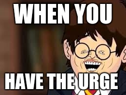 harry potter | WHEN YOU; HAVE THE URGE | image tagged in harry potter | made w/ Imgflip meme maker