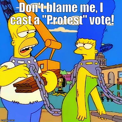 Kodos | Don't blame me, I cast a "Protest" vote! | image tagged in kodos | made w/ Imgflip meme maker