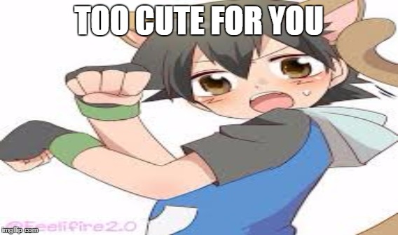 Neko Ash | TOO CUTE FOR YOU | image tagged in pokemon | made w/ Imgflip meme maker