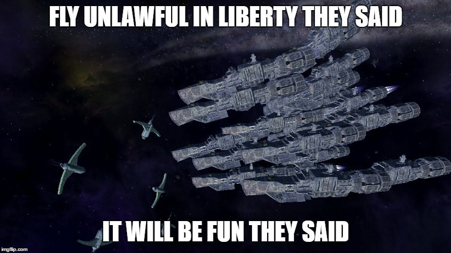 FLY UNLAWFUL IN LIBERTY THEY SAID; IT WILL BE FUN THEY SAID | made w/ Imgflip meme maker