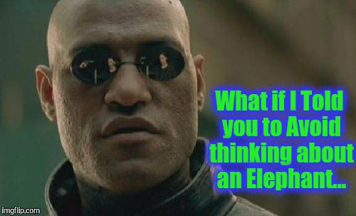 Matrix Morpheus Meme | What if I Told you to Avoid thinking about an Elephant... | image tagged in memes,matrix morpheus | made w/ Imgflip meme maker
