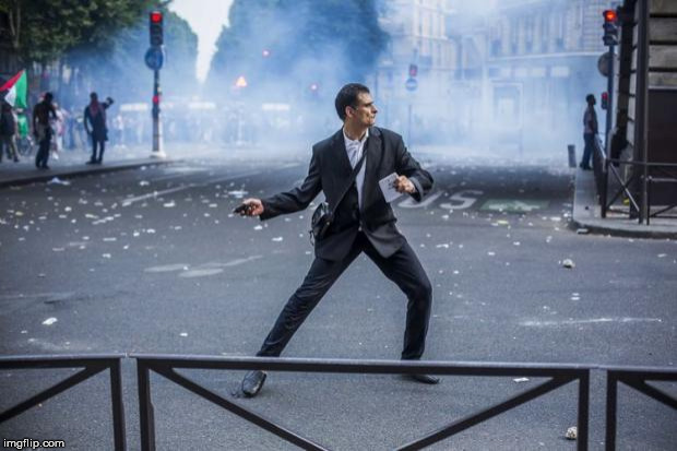 French Protester  | image tagged in french protester | made w/ Imgflip meme maker