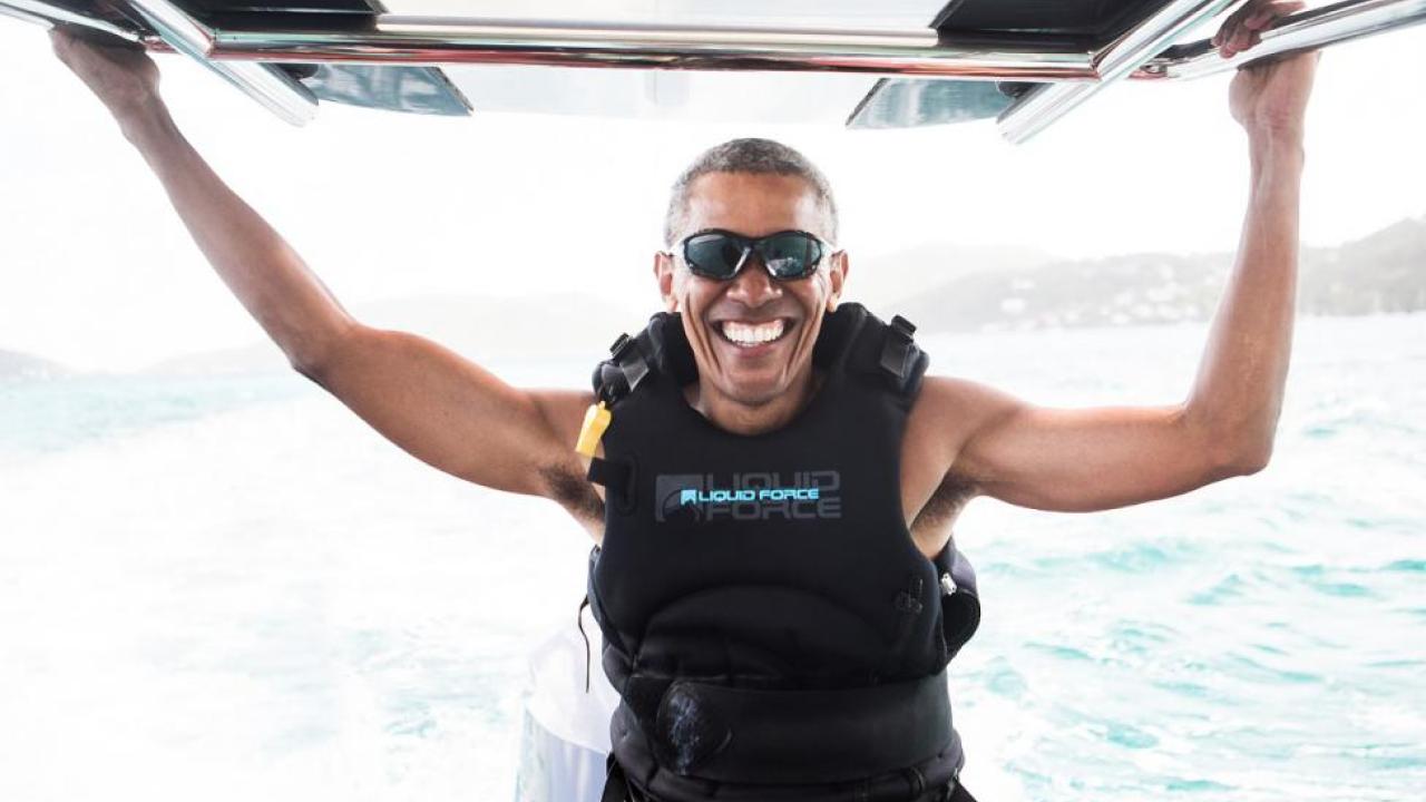 obama kite surfing Blank Meme Template