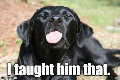 Tongue | I taught him that. | image tagged in tongue | made w/ Imgflip meme maker
