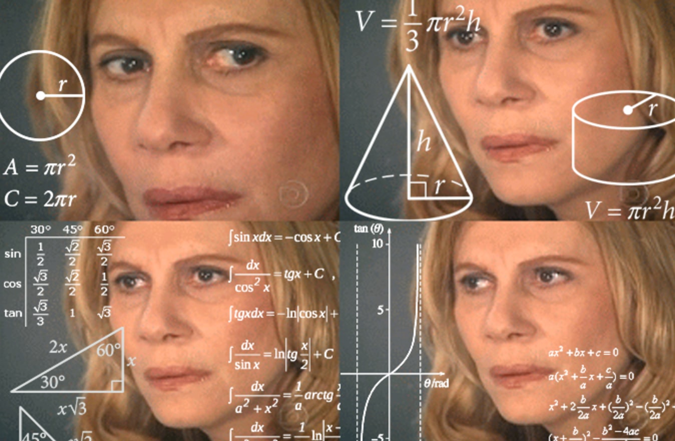 CONFUSED MATH LADY Blank Meme Template