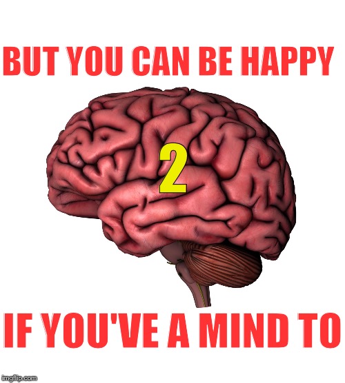 BAD LUCK BRAIN | BUT YOU CAN BE HAPPY IF YOU'VE A MIND TO 2 | image tagged in bad luck brain | made w/ Imgflip meme maker