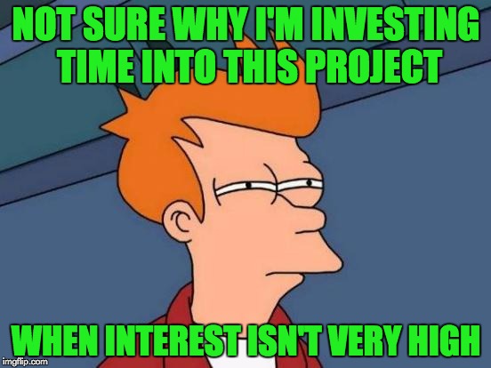 College students will get this... | NOT SURE WHY I'M INVESTING TIME INTO THIS PROJECT; WHEN INTEREST ISN'T VERY HIGH | image tagged in memes,futurama fry,bad puns,economics,waste of time,boredom | made w/ Imgflip meme maker
