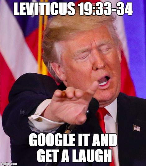 LEVITICUS 19:33-34; GOOGLE IT AND GET A LAUGH | image tagged in jedi trump | made w/ Imgflip meme maker