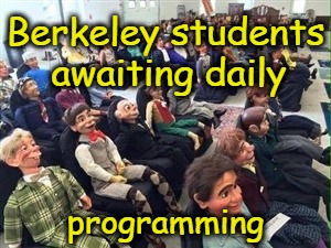 Berkeley students awaiting programming
 | Berkeley students; awaiting daily; programming | image tagged in berkeley,dummies | made w/ Imgflip meme maker