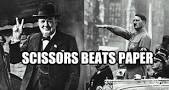 Scissors beats paper | image tagged in hitler,lmao,sfw | made w/ Imgflip meme maker
