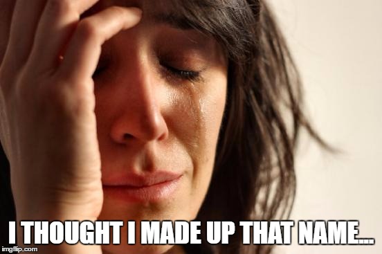 First World Problems Meme | I THOUGHT I MADE UP THAT NAME... | image tagged in memes,first world problems | made w/ Imgflip meme maker