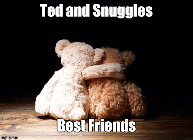 Bear hugs | Ted and Snuggles; Best Friends | image tagged in bear hugs | made w/ Imgflip meme maker