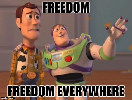 X, X Everywhere | FREEDOM; FREEDOM EVERYWHERE | image tagged in memes,x x everywhere | made w/ Imgflip meme maker