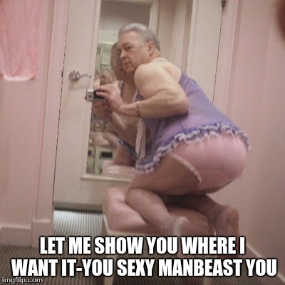 LET ME SHOW YOU WHERE I WANT IT-YOU SEXY MANBEAST YOU | image tagged in old mrpantysmiles | made w/ Imgflip meme maker