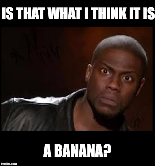 Kevin Hart | IS THAT WHAT I THINK IT IS A BANANA? | image tagged in kevin hart | made w/ Imgflip meme maker