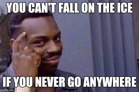 You cant - if you don't  | YOU CAN'T FALL ON THE ICE; IF YOU NEVER GO ANYWHERE | image tagged in you cant - if you don't | made w/ Imgflip meme maker