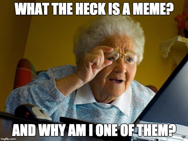 Just tried to show my grandma imgflip... |  WHAT THE HECK IS A MEME? AND WHY AM I ONE OF THEM? | image tagged in memes,grandma finds the internet | made w/ Imgflip meme maker