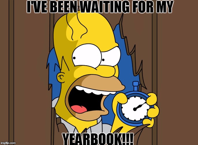 Homer Simpsons 60 Minutes | I'VE BEEN WAITING FOR MY; YEARBOOK!!! | image tagged in homer simpsons 60 minutes | made w/ Imgflip meme maker