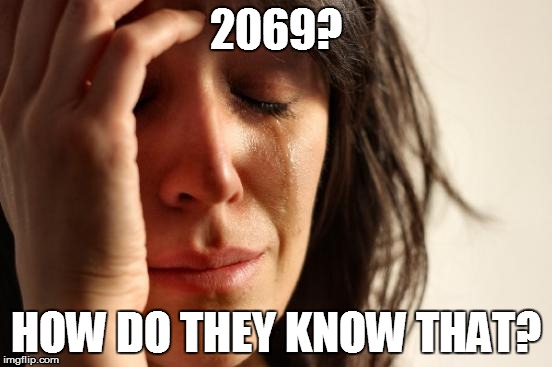 First World Problems Meme | 2069? HOW DO THEY KNOW THAT? | image tagged in memes,first world problems | made w/ Imgflip meme maker