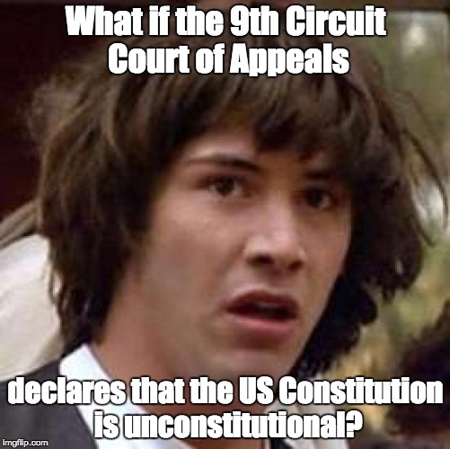 keanu Reeves  | What if the 9th Circuit Court of Appeals; declares that the US Constitution is unconstitutional? | image tagged in keanu reeves | made w/ Imgflip meme maker
