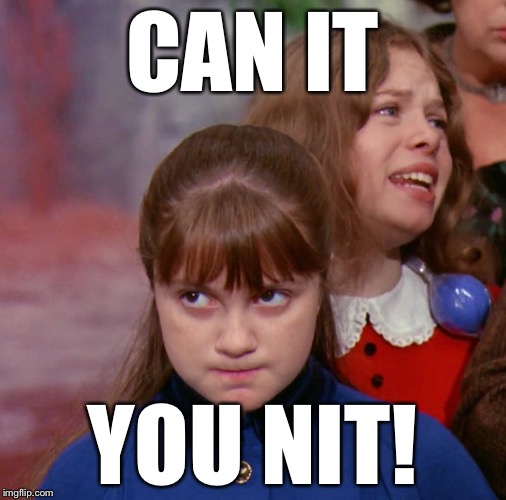 CAN IT; YOU NIT! | image tagged in violet | made w/ Imgflip meme maker