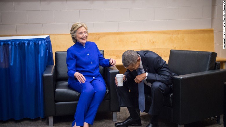 Obama and Hilary Laughing Blank Meme Template