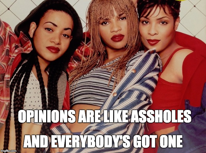 OPINIONS ARE LIKE ASSHOLES; AND EVERYBODY'S GOT ONE | image tagged in snp 93 | made w/ Imgflip meme maker