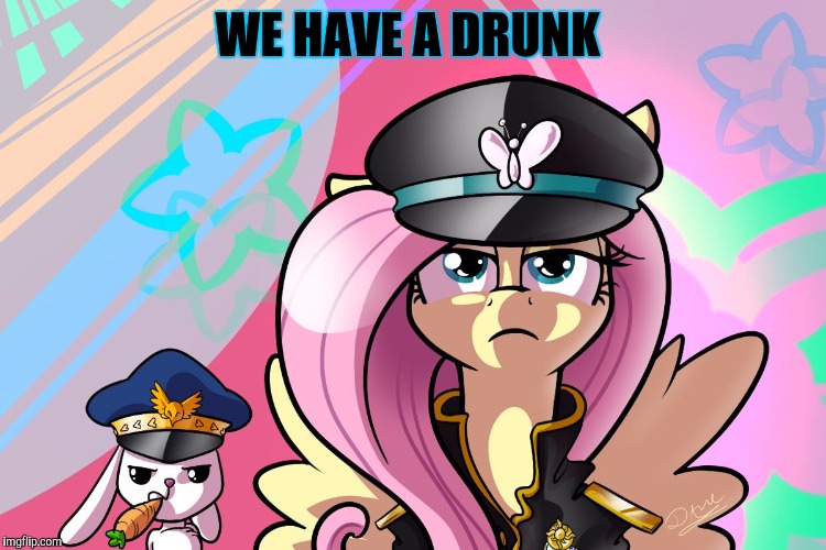fluttershy and angel | WE HAVE A DRUNK | image tagged in fluttershy and angel | made w/ Imgflip meme maker