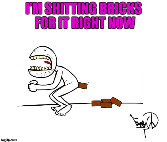 I'M SHITTING BRICKS FOR IT RIGHT NOW | made w/ Imgflip meme maker