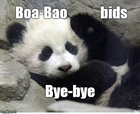 Trump's abominable new immigration policy rips this 3 y.o. Panda from his mother & DC home to deport him to China.  | bids; Boa-Bao; Bye-bye | image tagged in bao bao,panda,trump,illegal immigration,trump immigration policy,scandalous | made w/ Imgflip meme maker