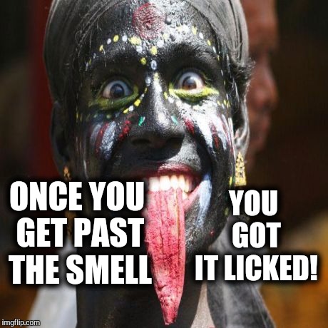 ONCE YOU GET PAST THE SMELL YOU GOT IT LICKED! | made w/ Imgflip meme maker