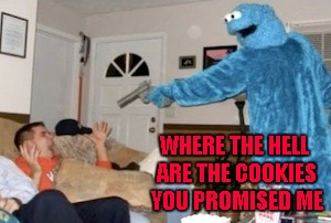 WHERE THE HELL ARE THE COOKIES YOU PROMISED ME | made w/ Imgflip meme maker