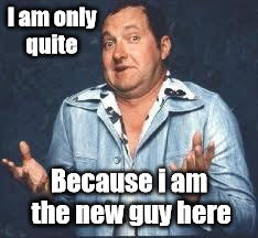 New guy | I am only quite; Because i am the new guy here | image tagged in new guy | made w/ Imgflip meme maker