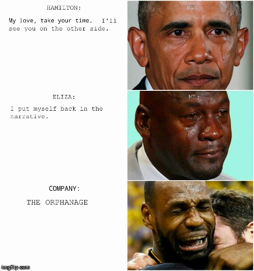 Must. Not. Cry... CURSE YOU ORPHANAGE!! | image tagged in hamilton,alexander hamilton,crying,crying michael jordan | made w/ Imgflip meme maker