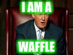 Donald Trump | I AM A; WAFFLE | image tagged in donald trump | made w/ Imgflip meme maker