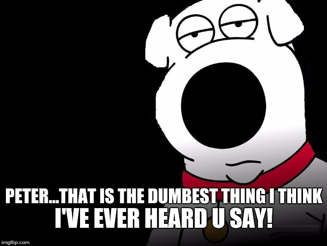 PETER...THAT IS THE DUMBEST THING I THINK I'VE EVER HEARD U SAY! | made w/ Imgflip meme maker