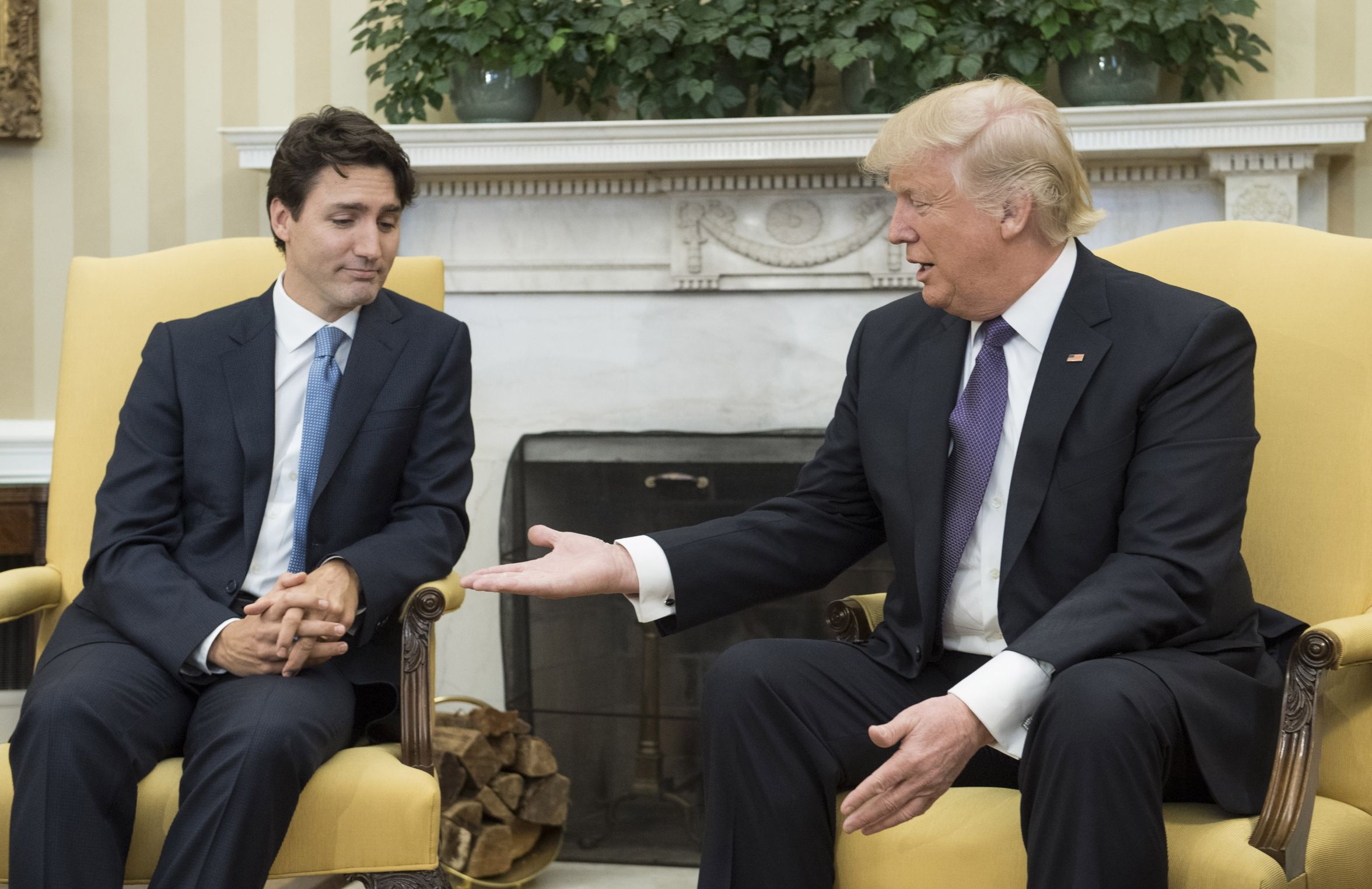 Trudeau/Trump Handshake Blank Meme Template