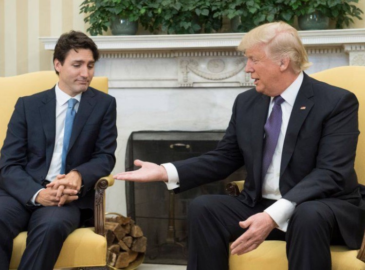 Trump hand shake offer Blank Meme Template
