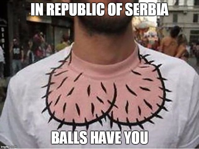 IN REPUBLIC OF SERBIA | IN REPUBLIC OF SERBIA; BALLS HAVE YOU | image tagged in republic,serbia,balls,have,you | made w/ Imgflip meme maker