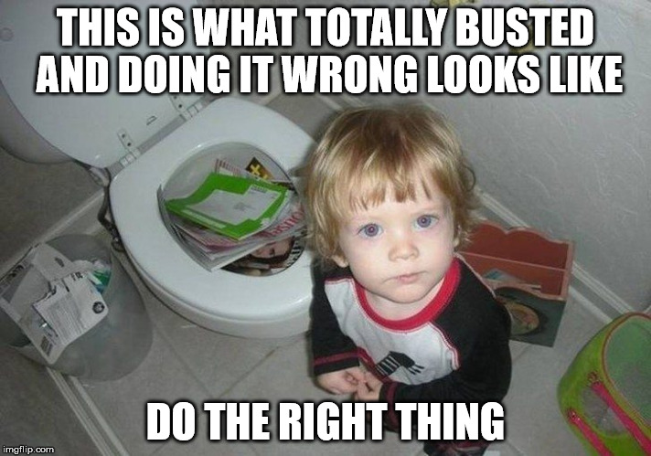 Totally Busted | THIS IS WHAT TOTALLY BUSTED AND DOING IT WRONG LOOKS LIKE; DO THE RIGHT THING | image tagged in you're doing it wrong,doing it wrong,why am i doing this,just doing my chors mum | made w/ Imgflip meme maker