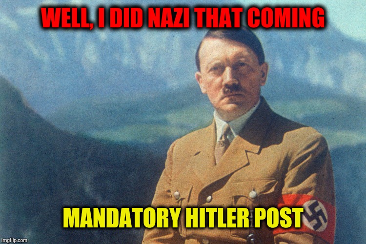 WELL, I DID NAZI THAT COMING MANDATORY HITLER POST | made w/ Imgflip meme maker