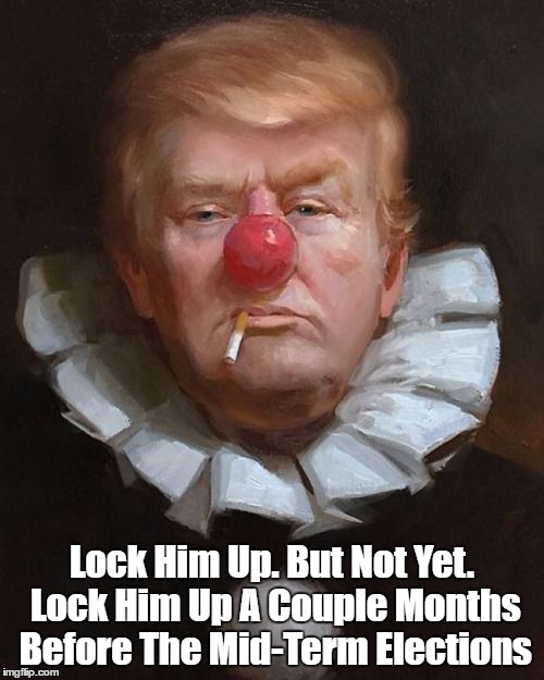 Lock Him Up. But Not Yet. Lock Him Up A Couple Months Before The Mid-Term Elections | made w/ Imgflip meme maker