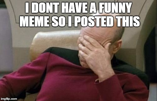 Captain Picard Facepalm | I DONT HAVE A FUNNY MEME SO I POSTED THIS | image tagged in memes,captain picard facepalm | made w/ Imgflip meme maker