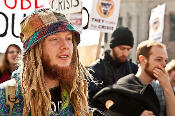 Smelly Hippie Protester Blank Meme Template