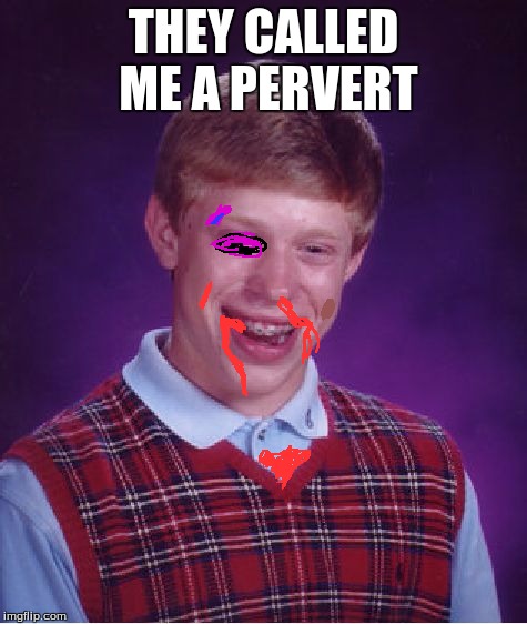 Bad Luck Brian Meme | THEY CALLED ME A PERVERT | image tagged in memes,bad luck brian | made w/ Imgflip meme maker