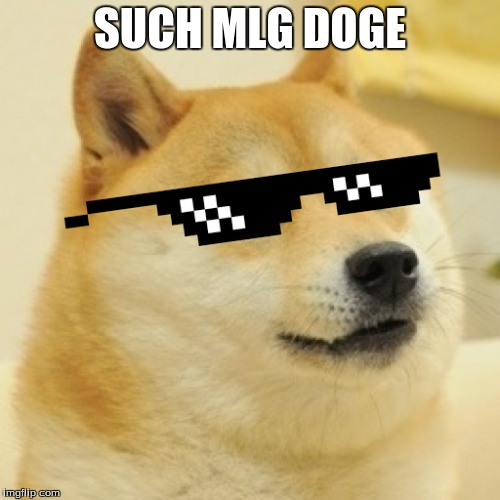 mlg doge | SUCH MLG DOGE | image tagged in doge | made w/ Imgflip meme maker