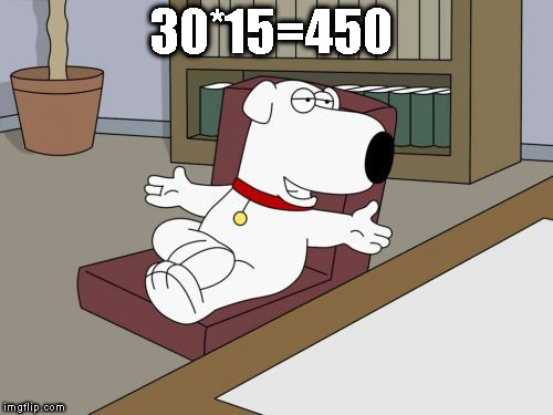Brian Griffin | 30*15=450 | image tagged in memes,brian griffin | made w/ Imgflip meme maker