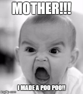 Angry Baby | MOTHER!!! I MADE A POO POO!! | image tagged in memes,angry baby | made w/ Imgflip meme maker
